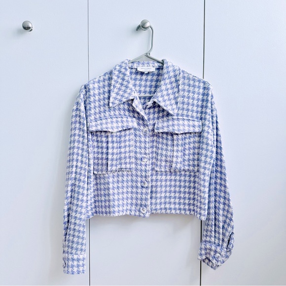 Opullence Paris Zelda Houndstooth Lilac Jacket - Picture 2 of 8